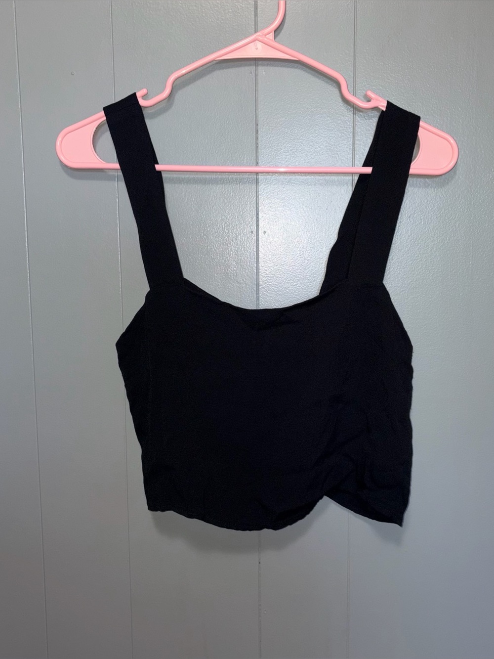 Reformation Square Neck Black Crop Lined Button Back Tank Top Small